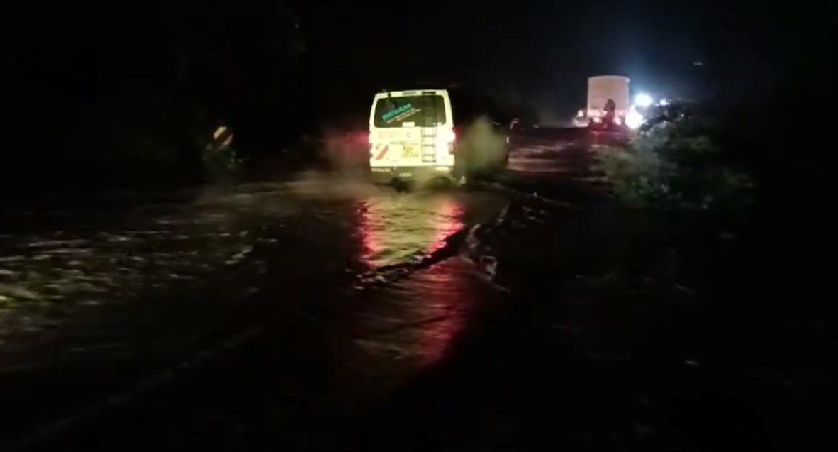 File image of the flooded Kaplong-Kisii highway.